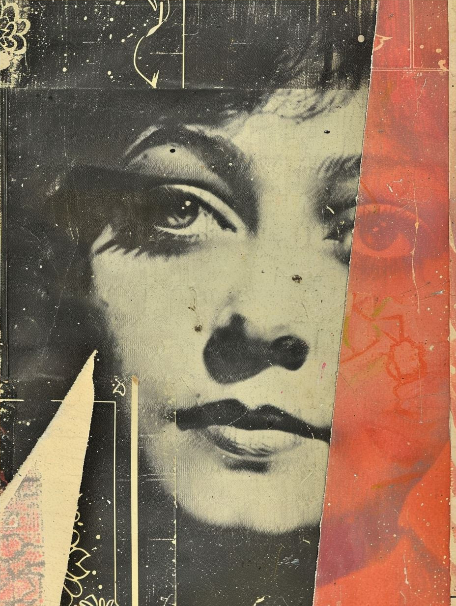 Vintage Collage of Four Feminine Faces - Image 4