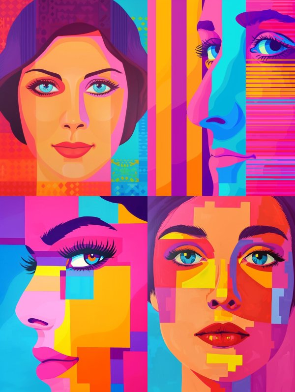 Vibrant Geometric Portrait