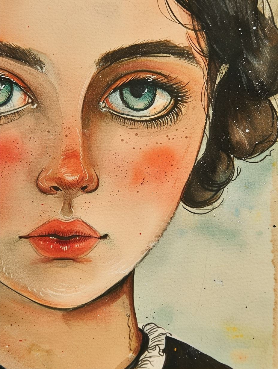 Ethereal Gazes in Watercolor - Image 2