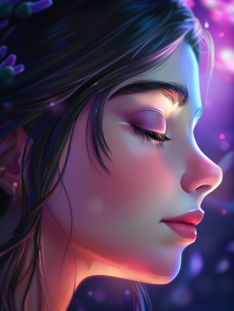 Ethereal Glow: Digital Portraits of Fantasy Girls - Image 1
