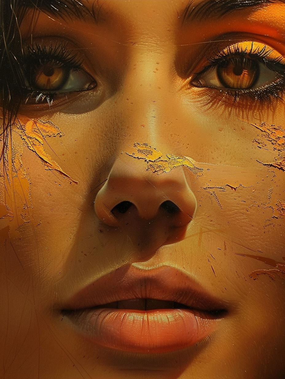 Fractured Golden Porcelain Beauty - Image 3