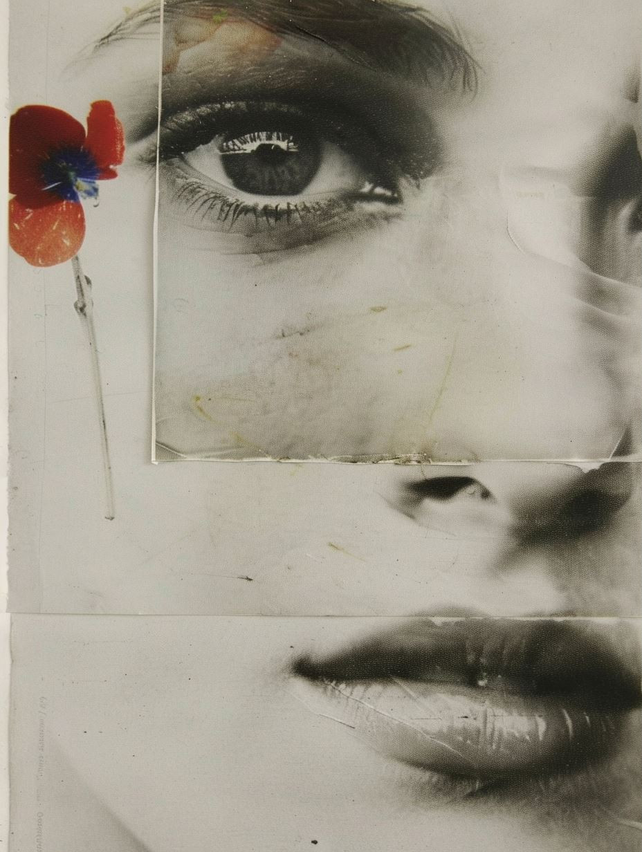 Fragmented Gaze and Crimson Bloom - Image 1