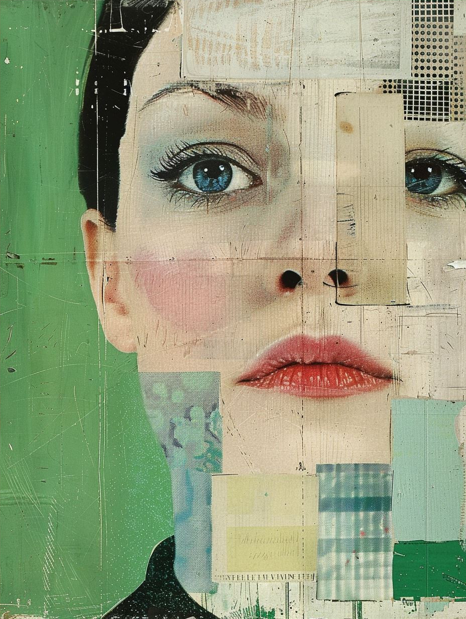 Fragmented Portraits in Green - Image 4