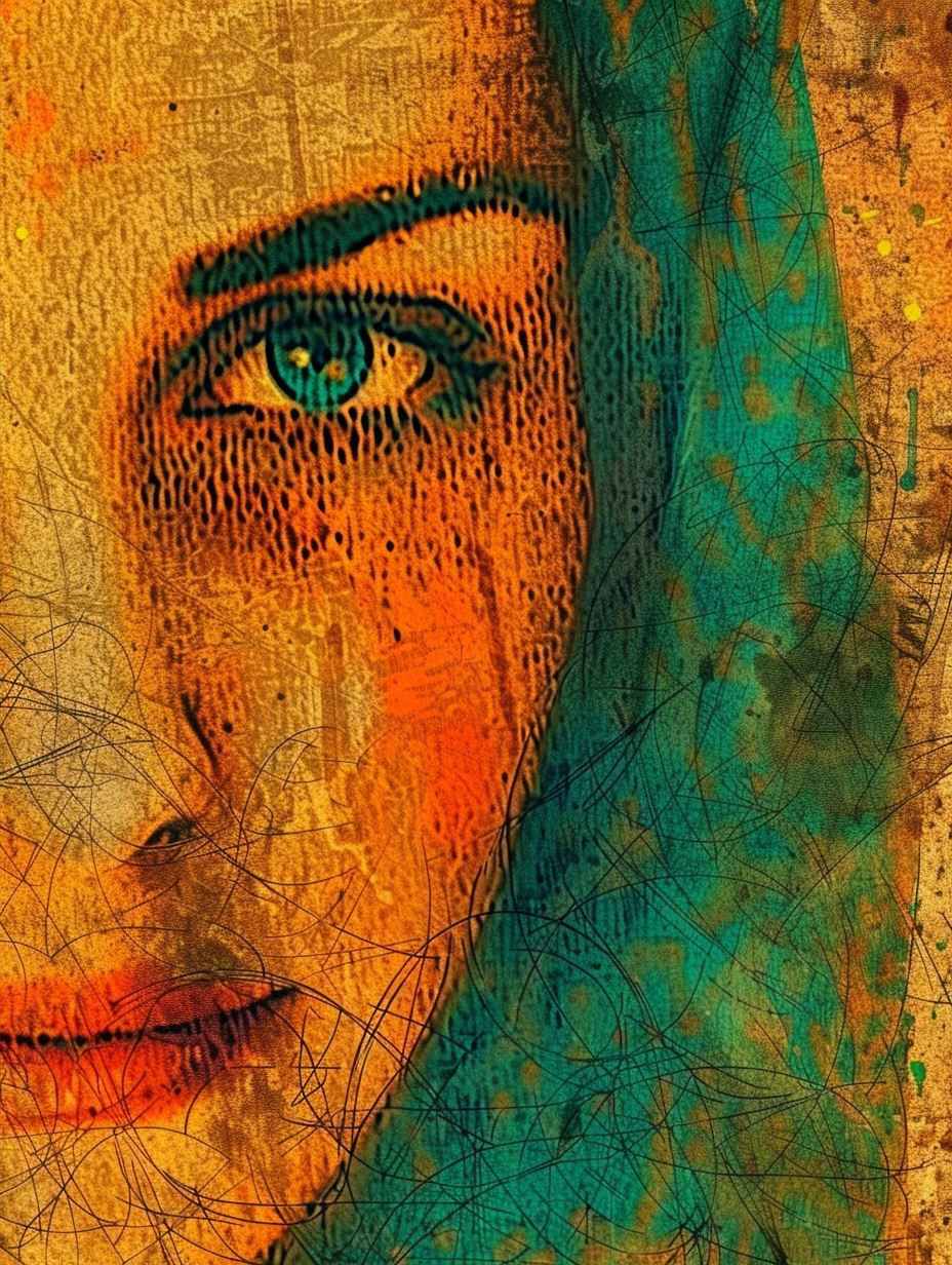 Ethereal Gaze in Textured Gold - Image 2