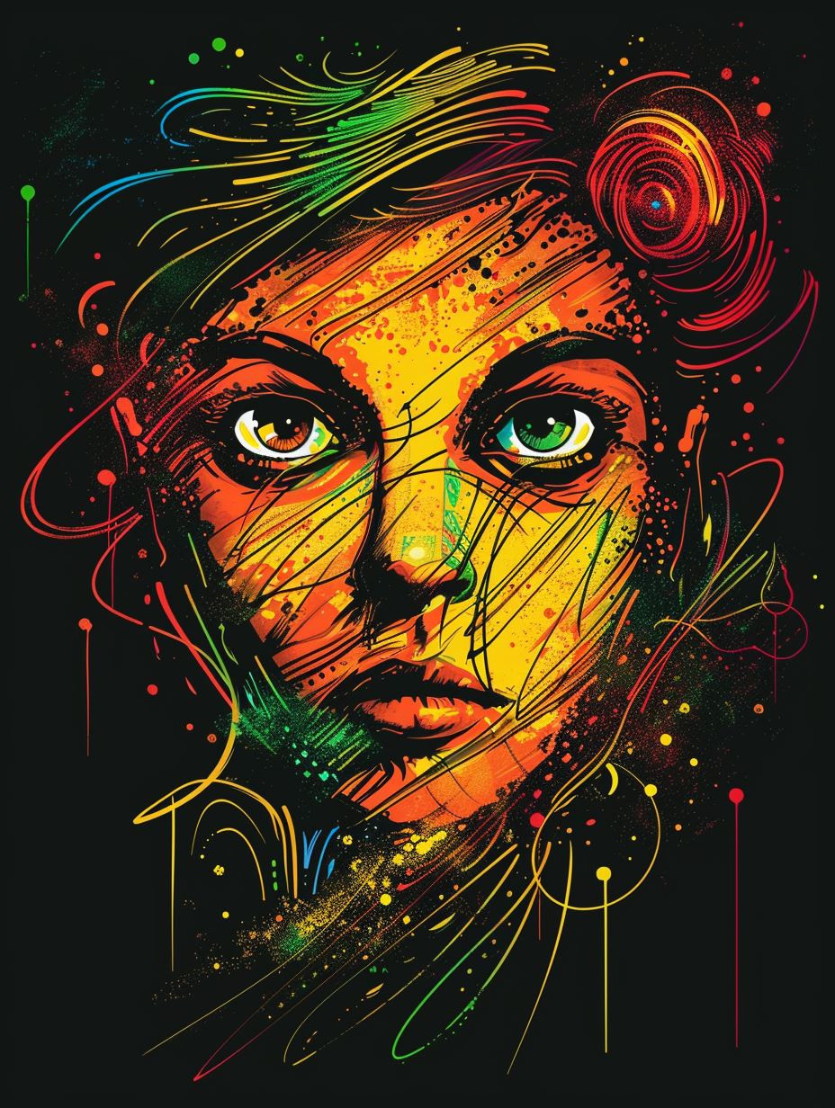 Neon Drip Psychedelic Portraits - Image 3