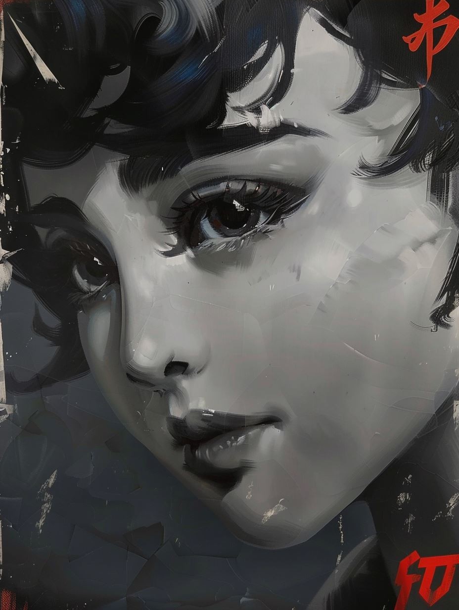 Ethereal Dark Anime Portrait - Image 4