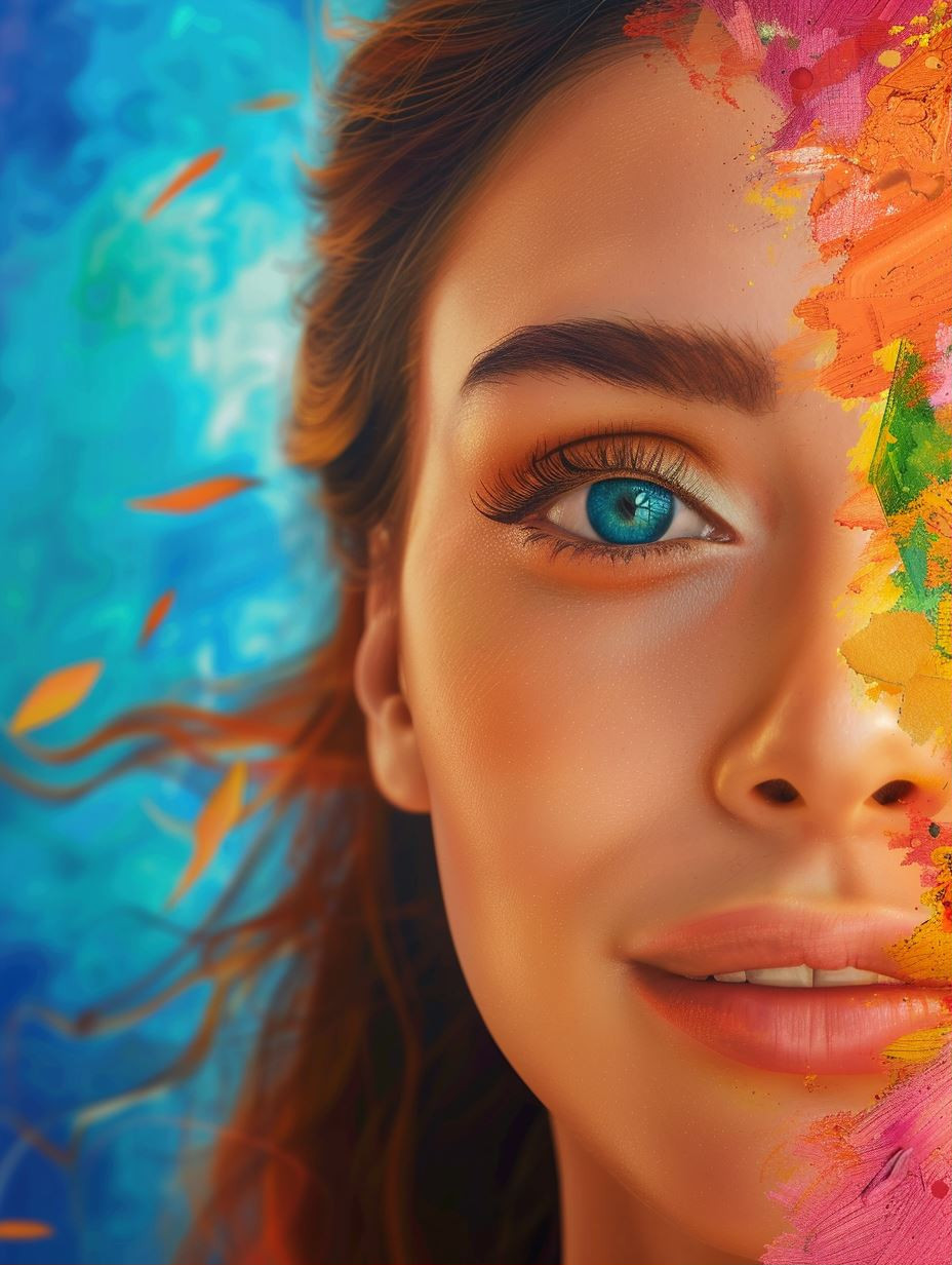Floral Dreams: A Surreal Portrait Collage - Image 1