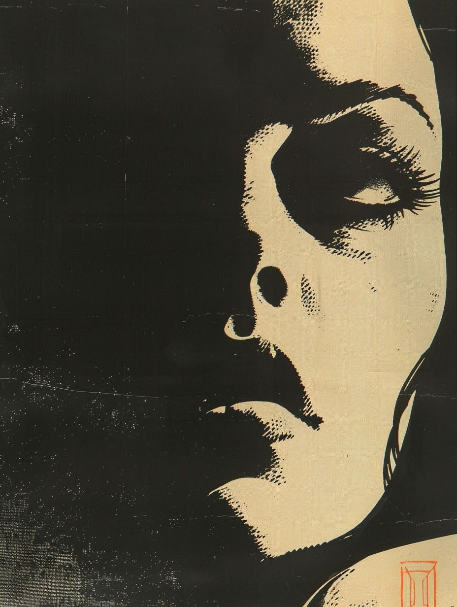 Crimson Noir Silhouette Portrait - Image 2