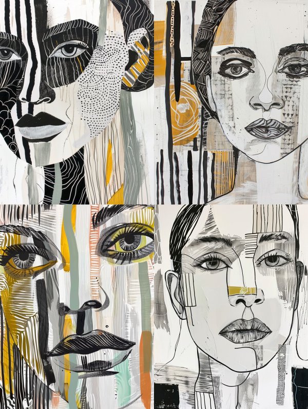 Fragmented Portraits in Monochrome