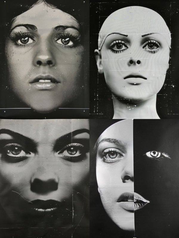 Surrealist Monochrome Portrait Collage
