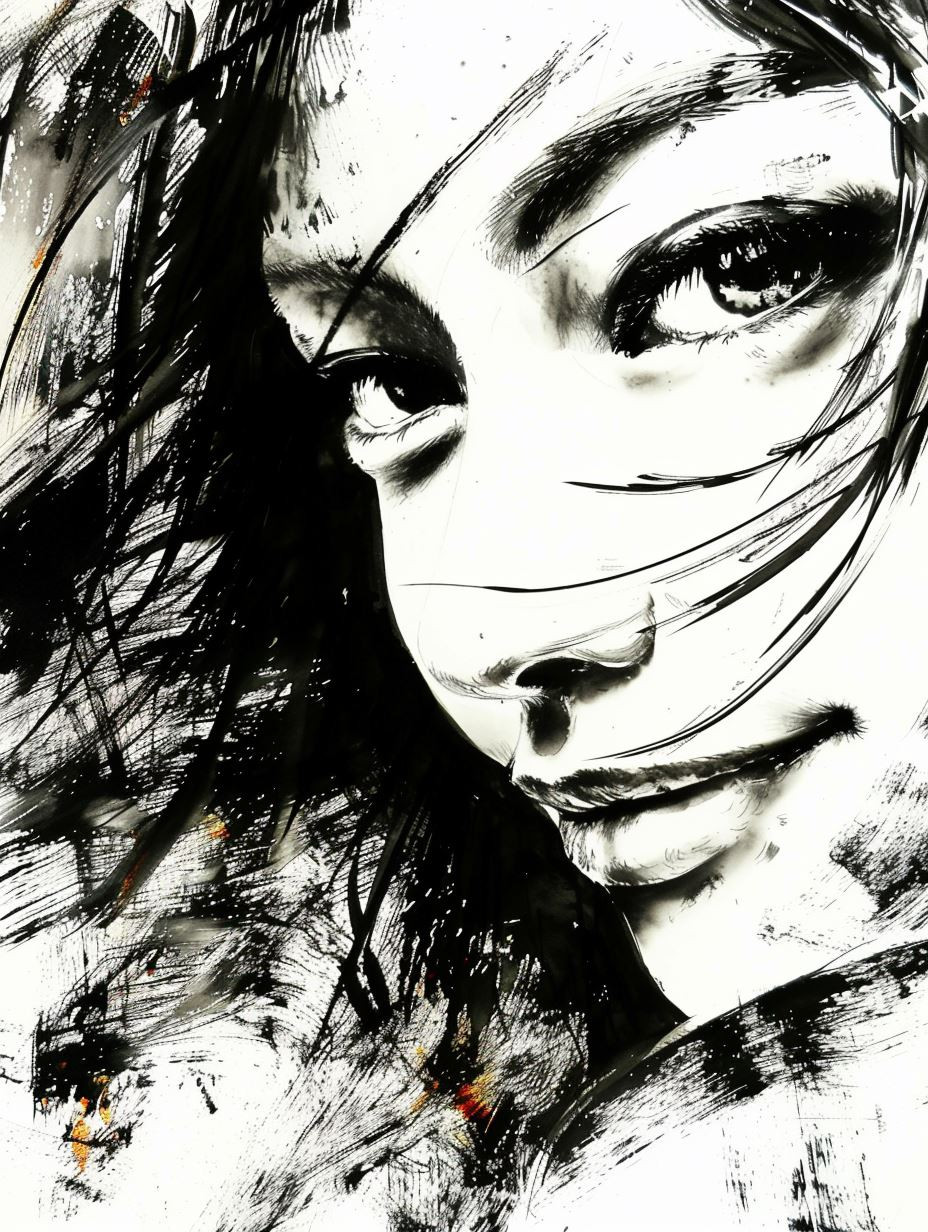 Dark Ink Ethereal Portrait - Image 3