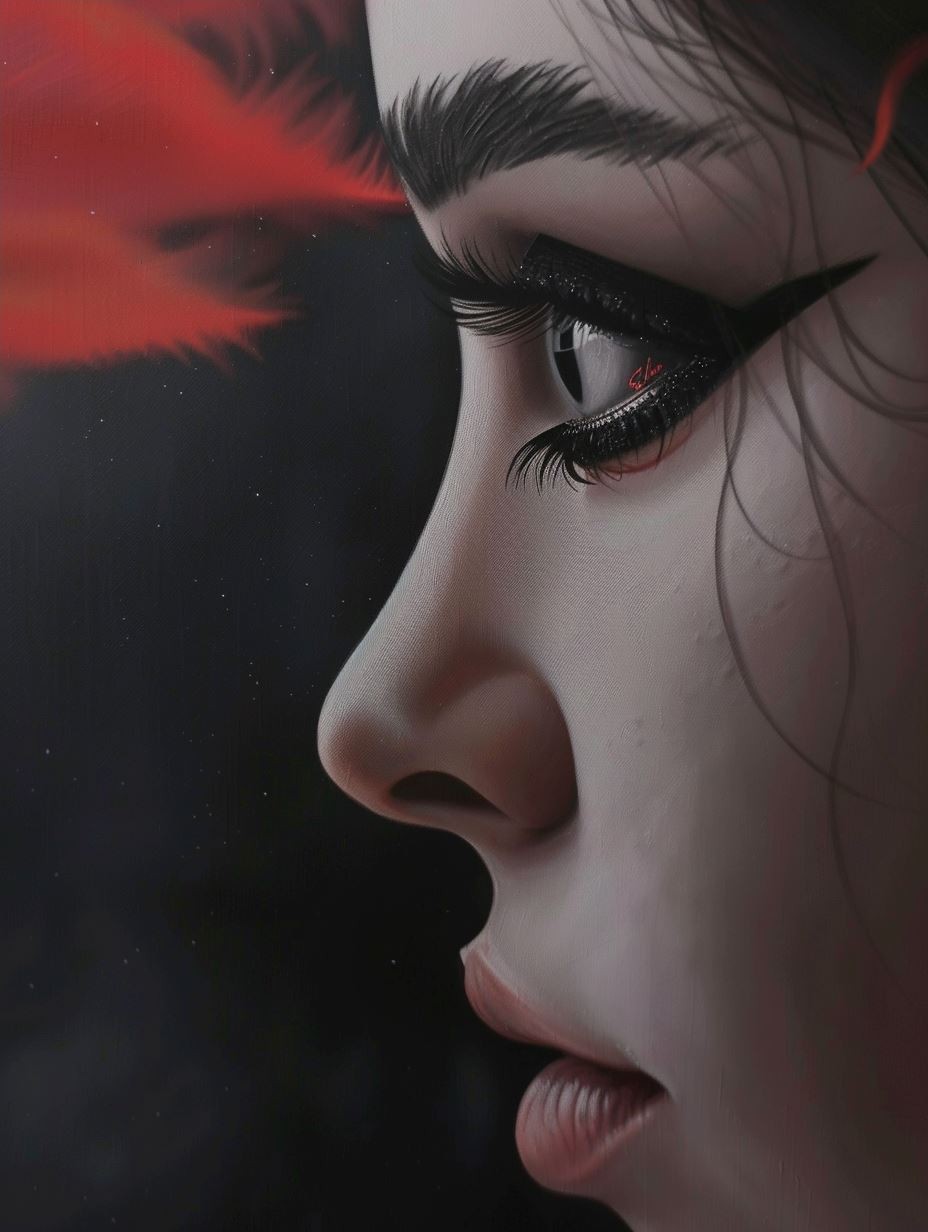 Crimson Gaze in Dark Void - Image 4