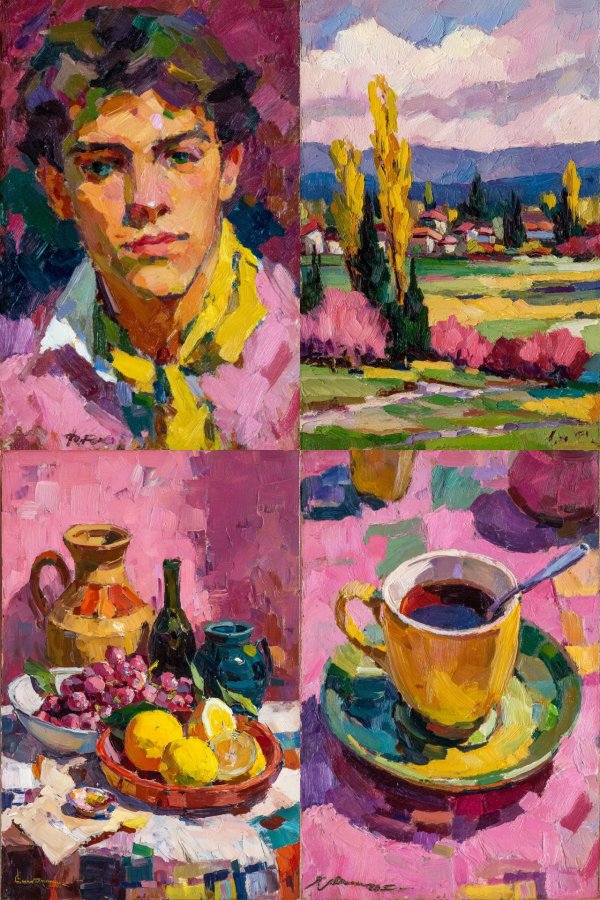 Vibrant Impressions: A Four-Part Art Study
