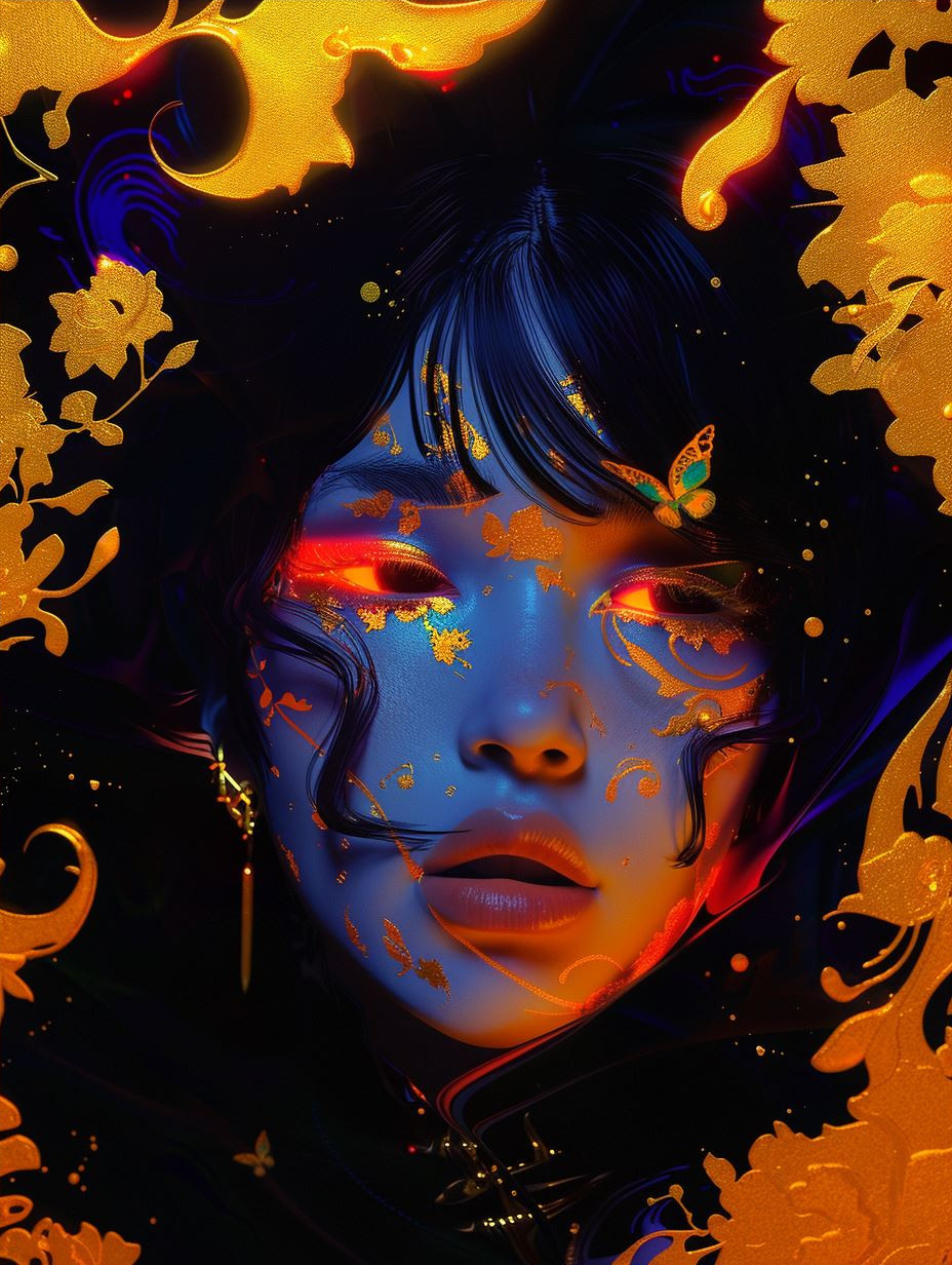 Neon Soul in Golden Void - Image 4