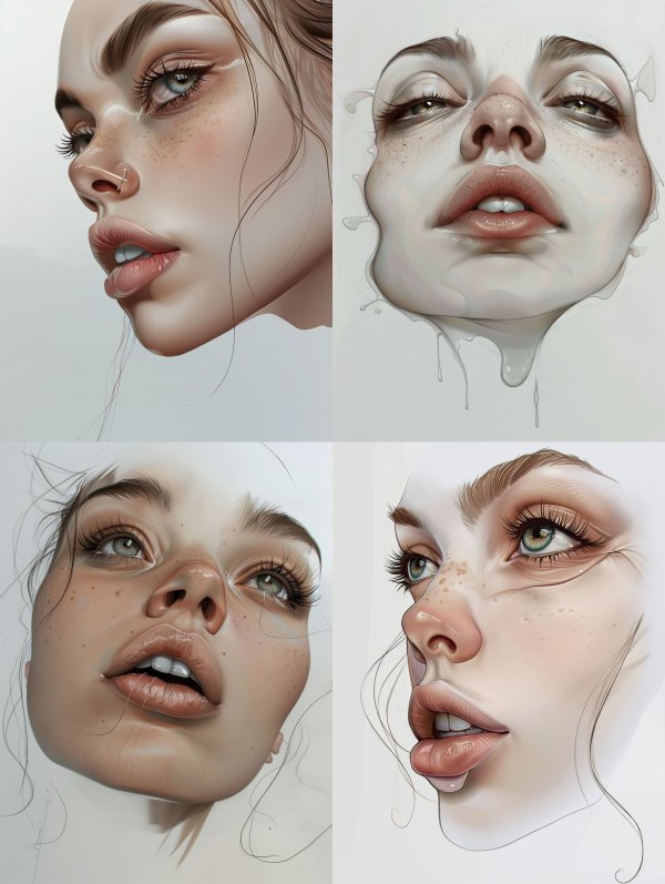 Ethereal Gaze Digital Portrait Studies