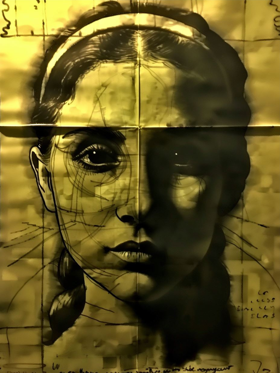 Golden Shadows Through Crumpled Glass - Image 3