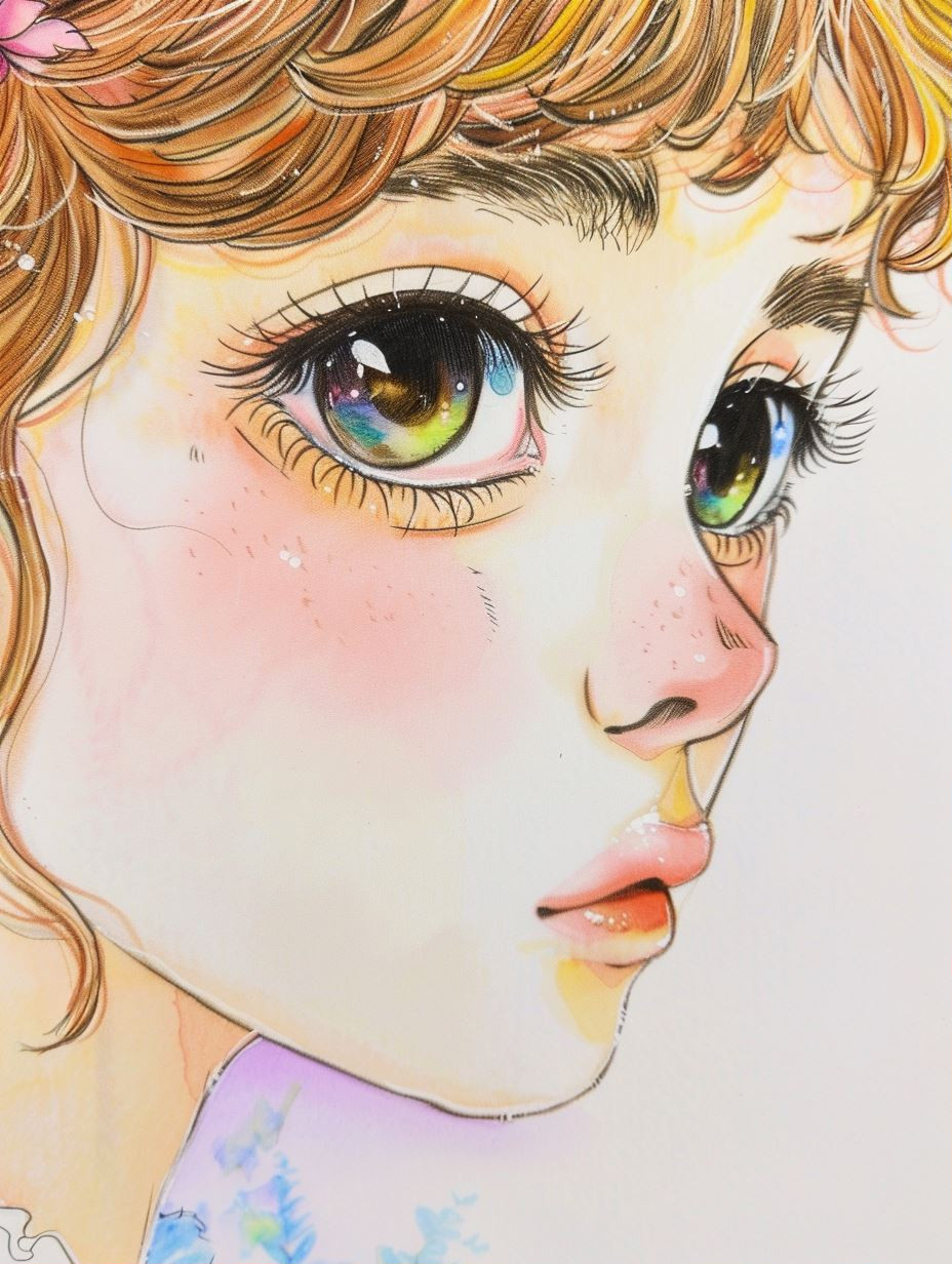 Dreamy Gaze: Ethereal Anime Portraits - Image 1