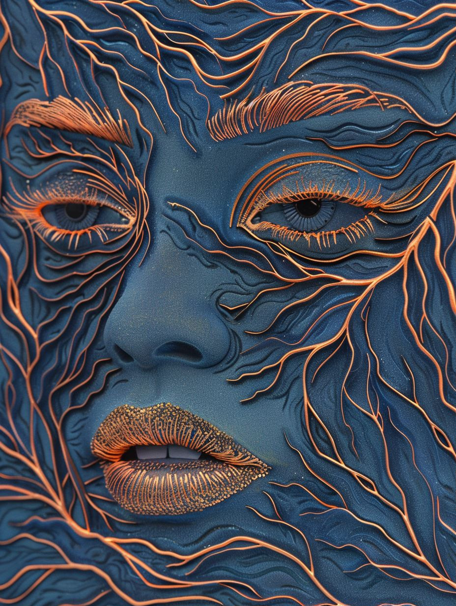 Copper Veins on Azure Skin - Image 1