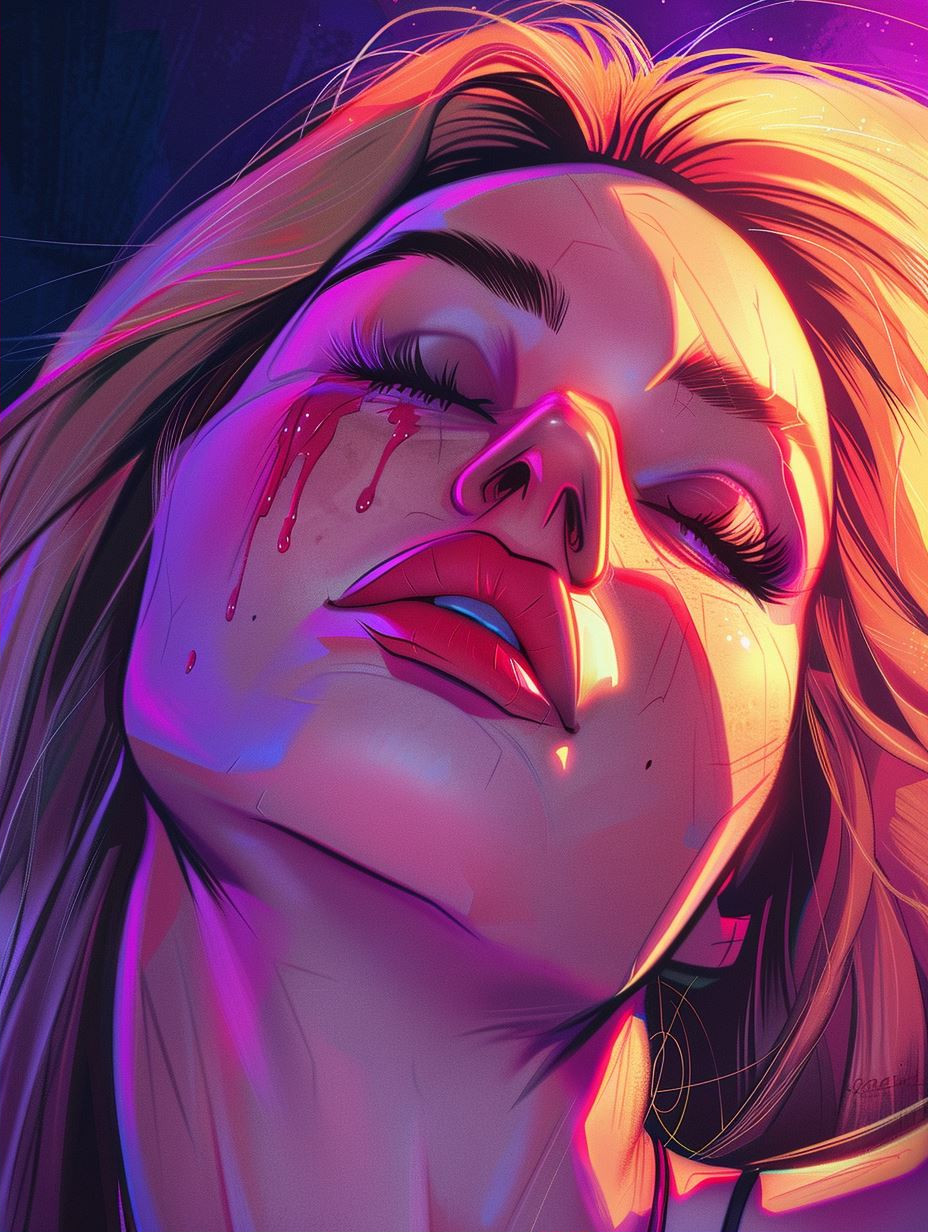 Neon Dreams Cyberpunk Portrait - Image 2