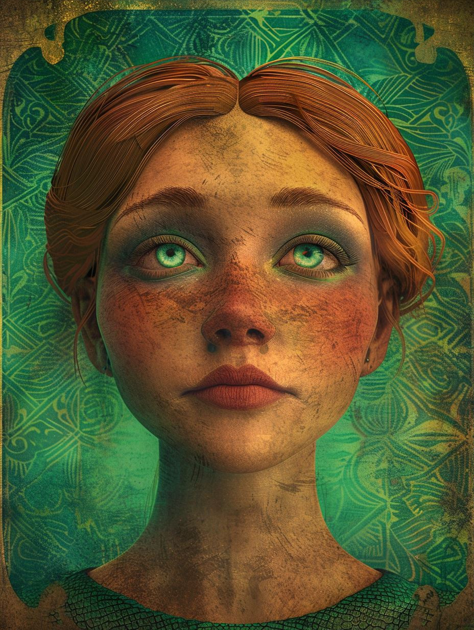 Ethereal Freckled Gaze in Teal - Image 3