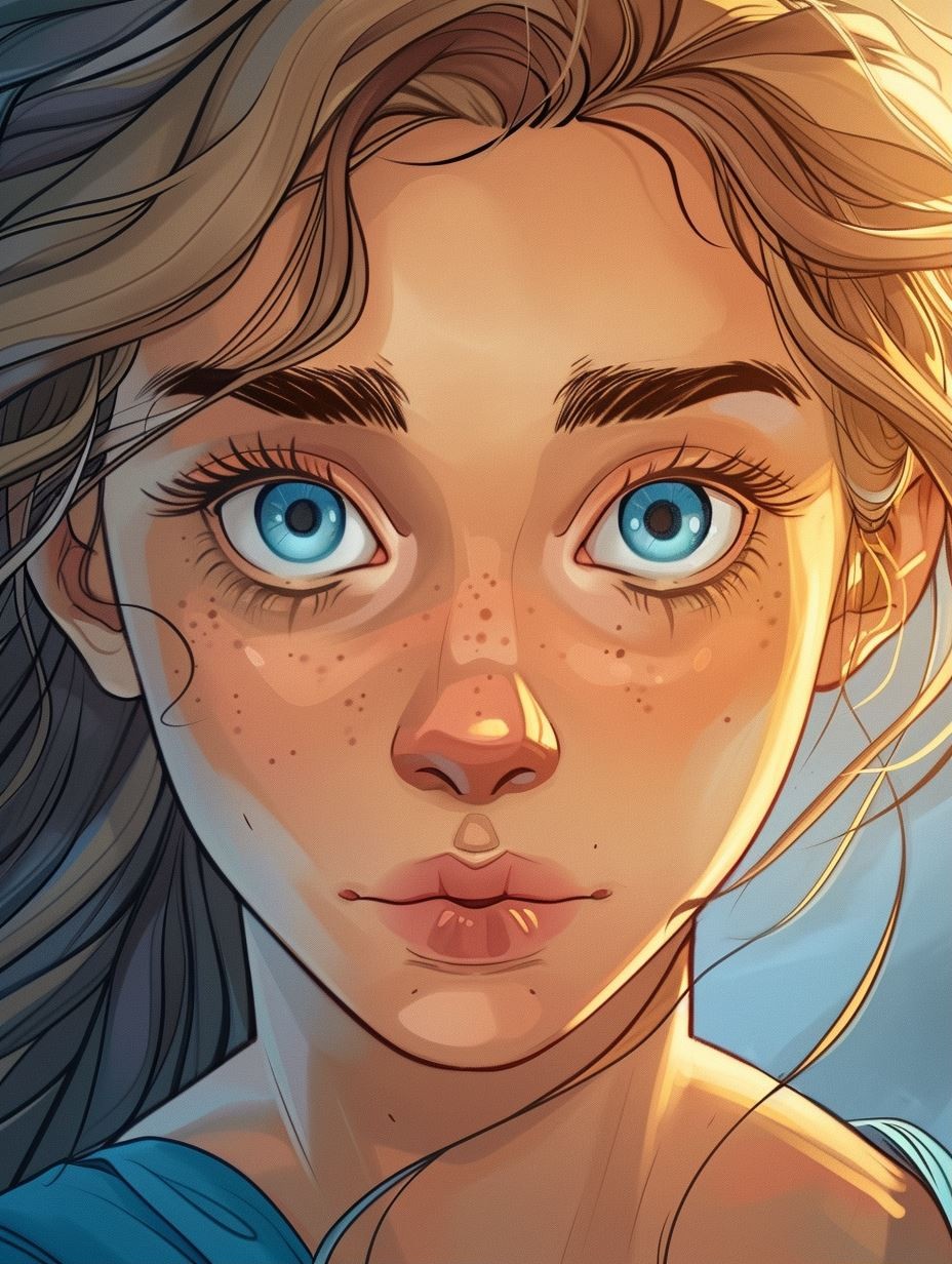 Ethereal Gaze of Golden Hour - Image 1