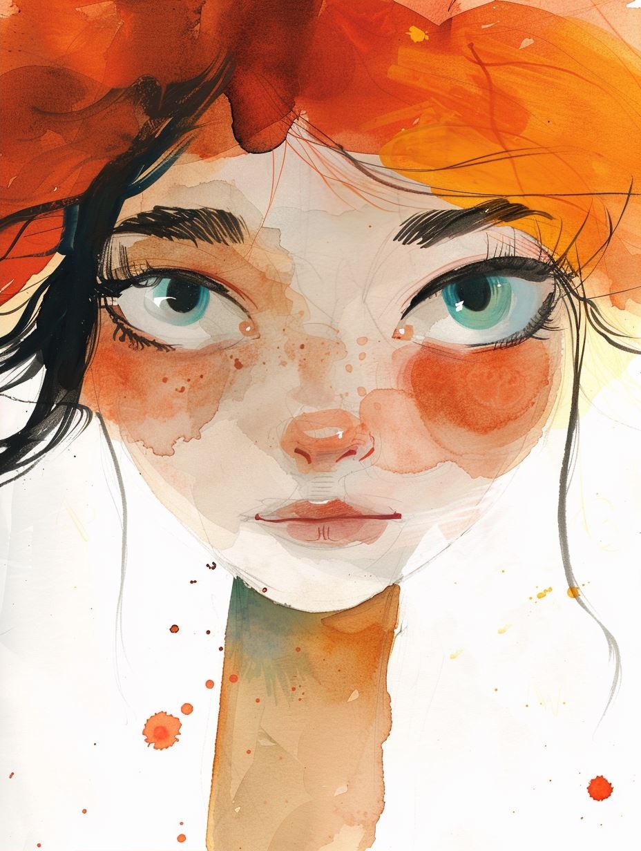 Ethereal Watercolor Portrait Study - Image 2