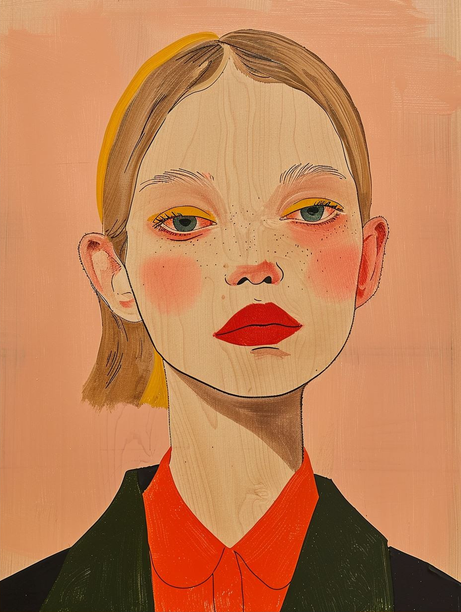 Modernist Portraits in Bold Hue - Image 2