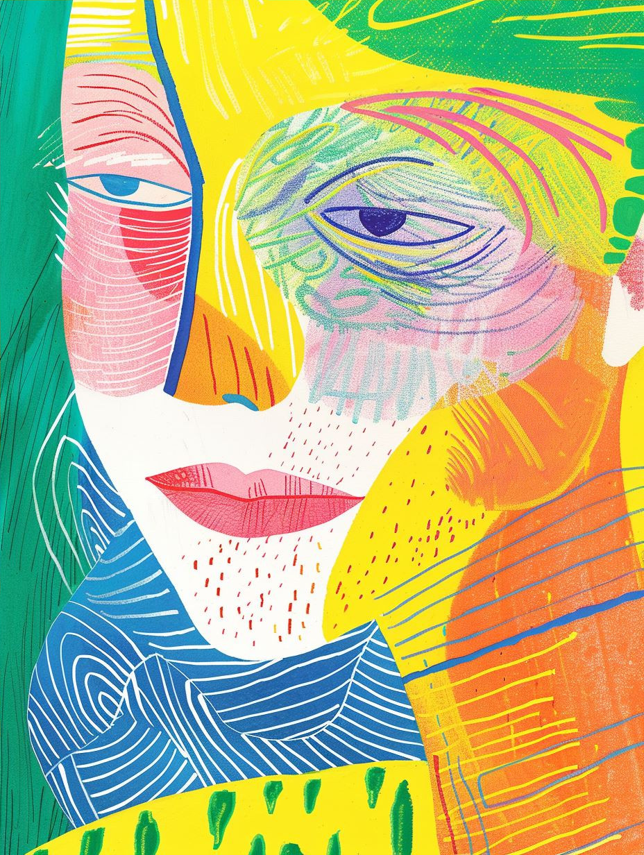 Vibrant Abstract Neo-Expressionist Portrait - Image 4