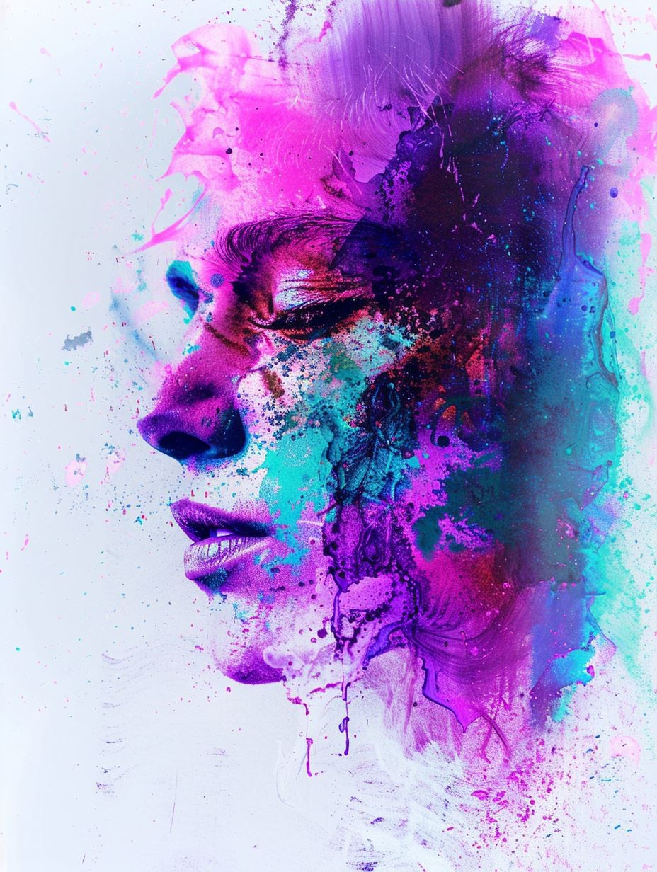 Neon Ethereal Fragmented Portrait - Image 3