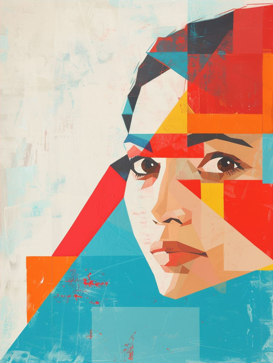 Fragmented Gaze in Primary Hues - Image 4