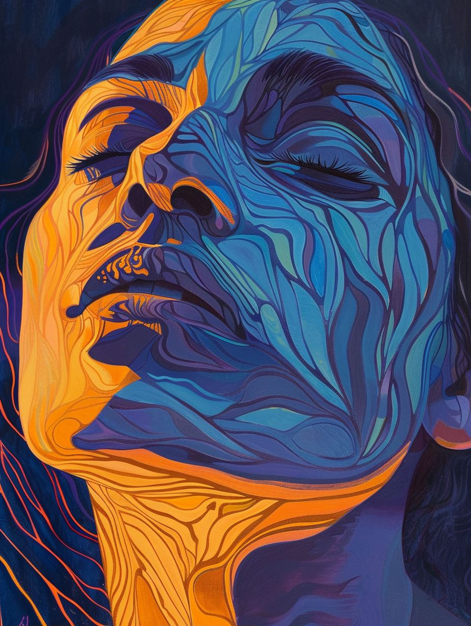 Electric Blue and Amber Portraits - Image 1