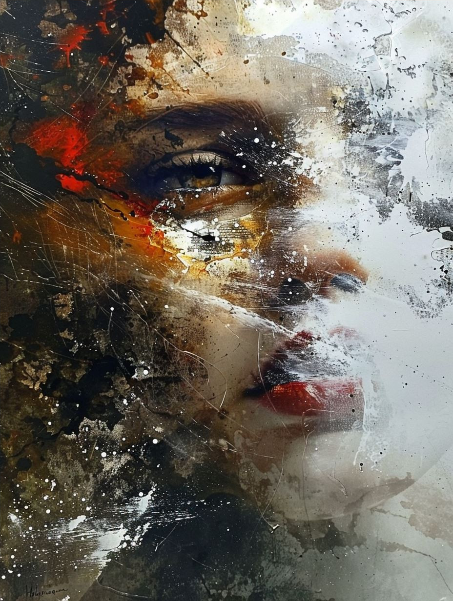 Gritty Ethereal Portrait in Chaos - Image 4