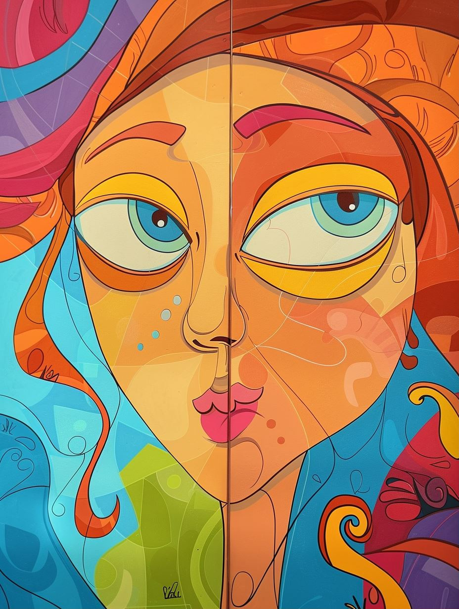 Vibrant Surrealist Female Portraits - Image 1