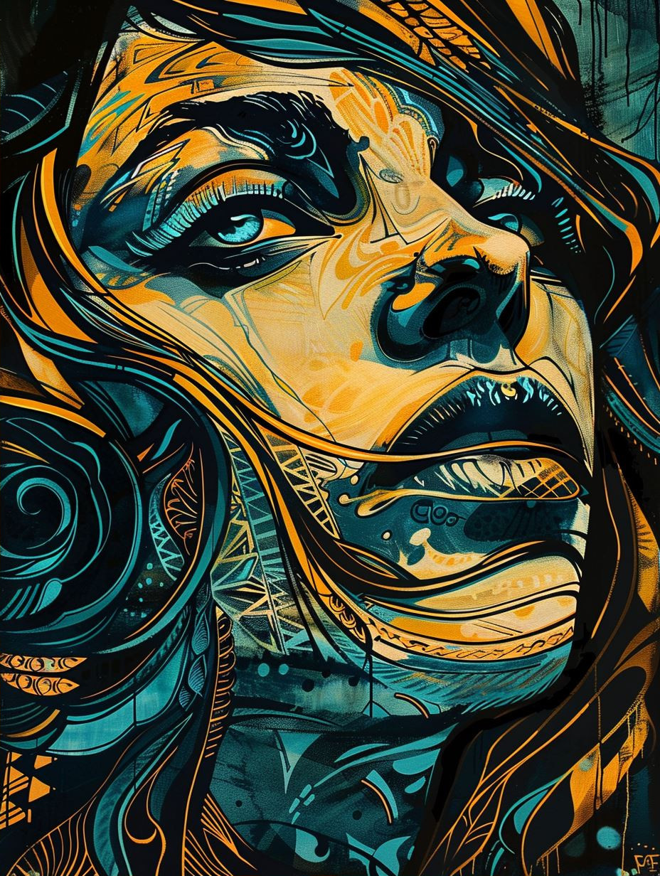 Ethereal Swirls of Azure Gold - Image 2