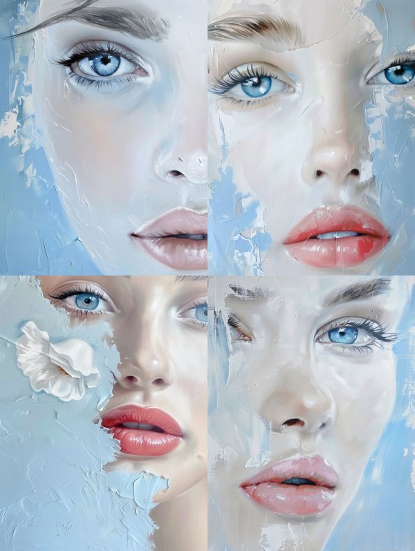 Ethereal Blue Oil Portrait