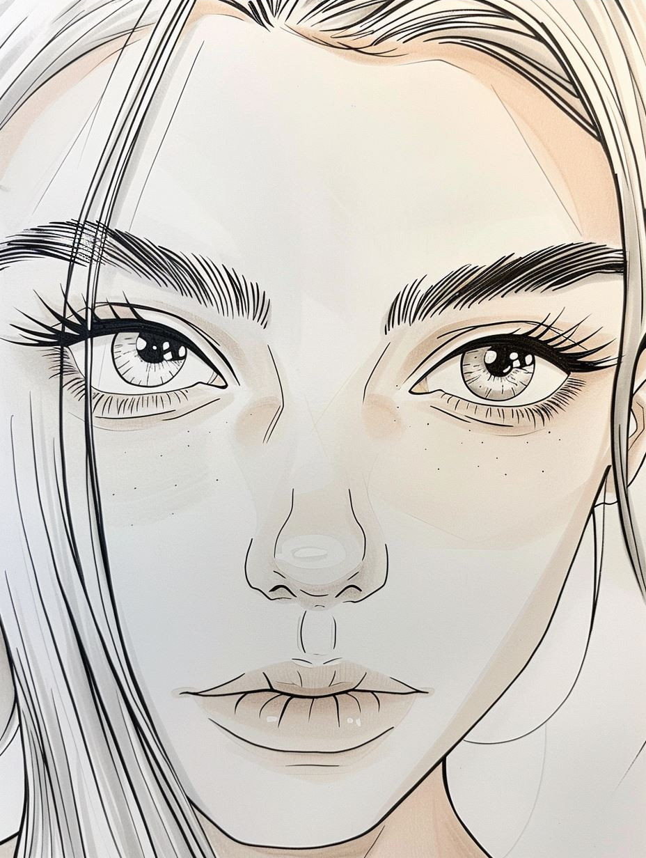 Ethereal Gazes: A Study in Line Art - Image 4
