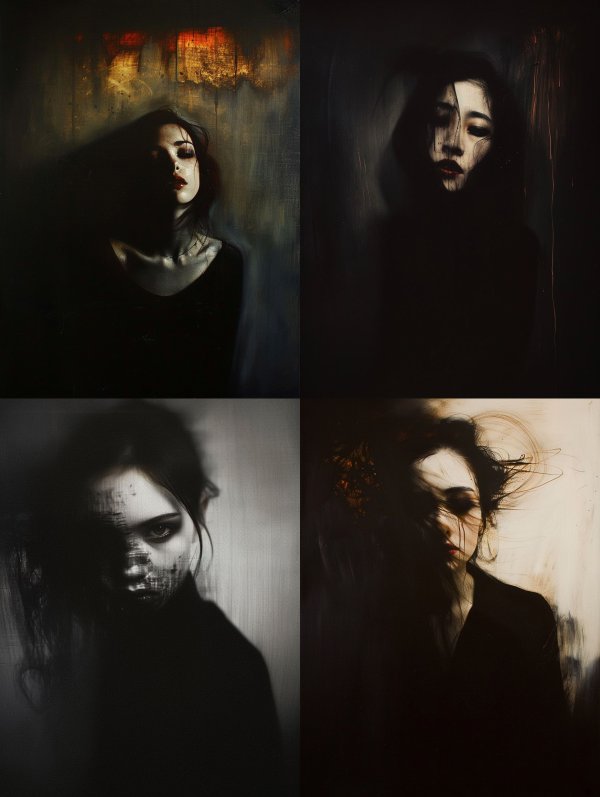 Melancholic Shadows of Ethereal Portraits