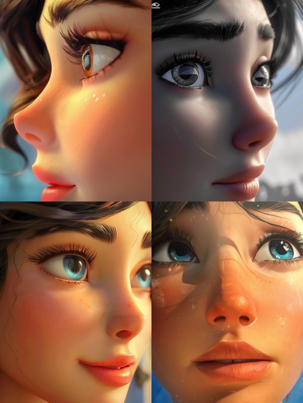 Ethereal Gazes: A Study in Digital Beauty