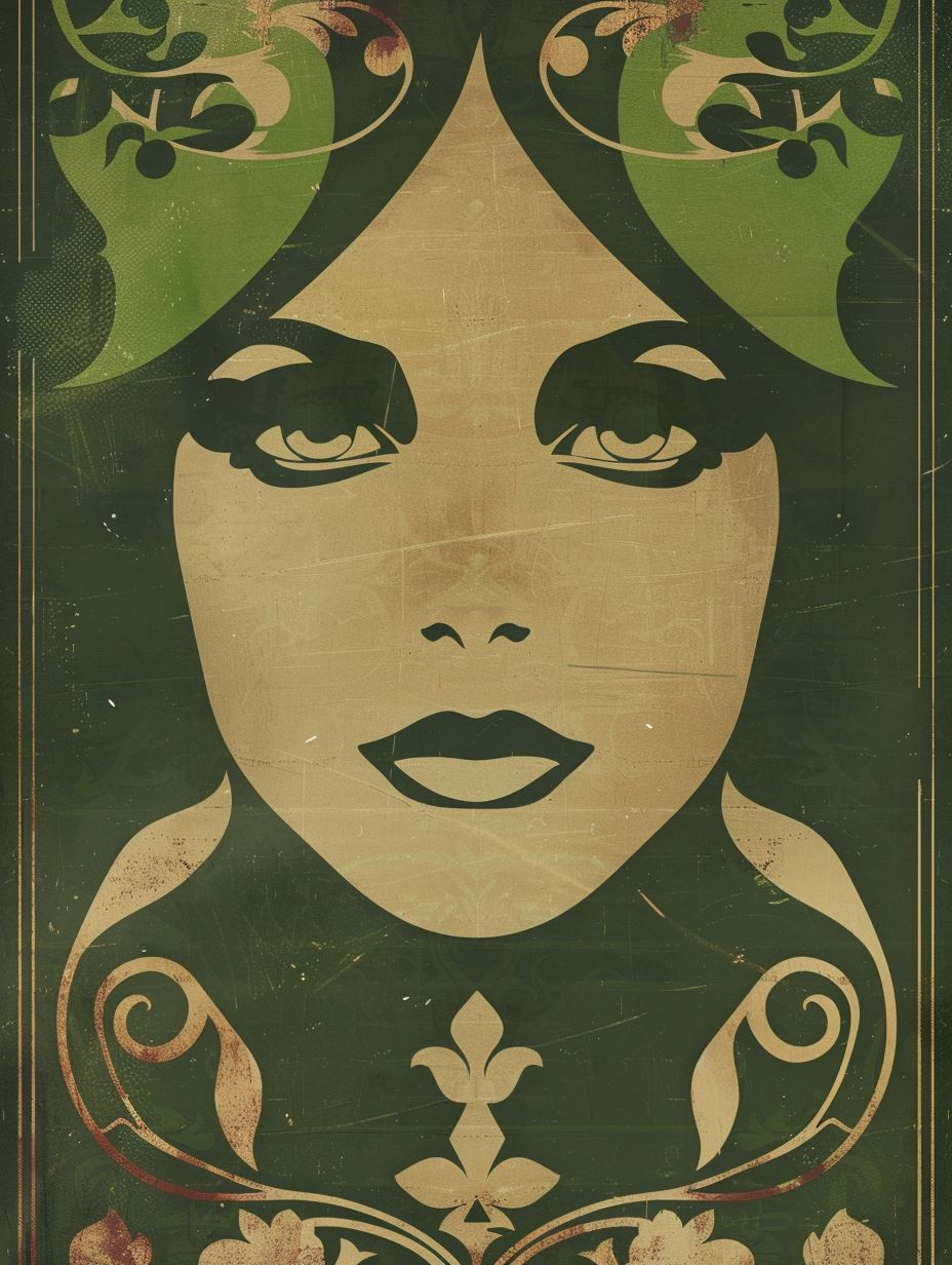 Mystic Green Vintage Portraits - Image 1