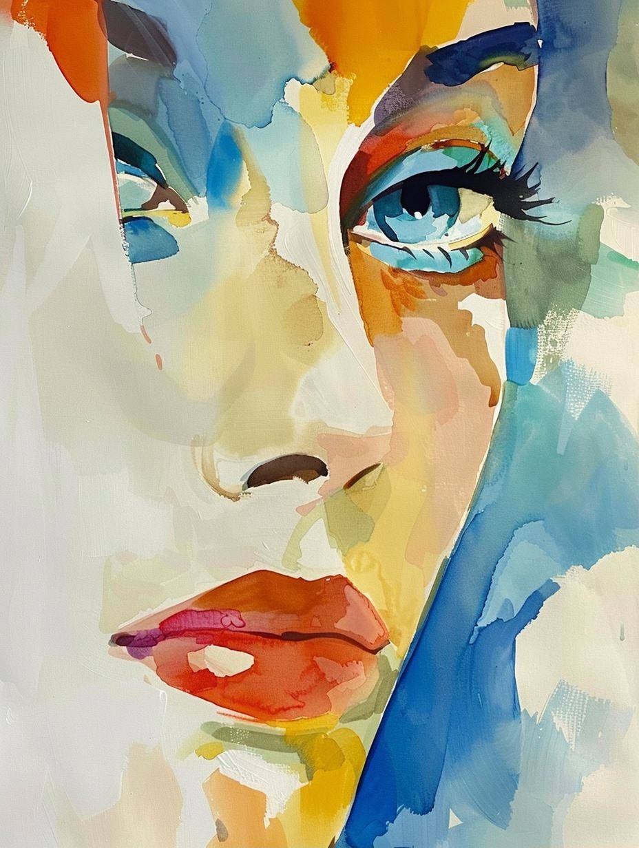 Abstract Watercolor Ethereal Portrait