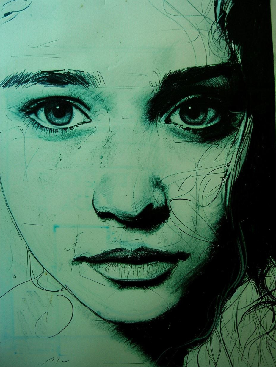 Ethereal Teal Portrait Studies - Image 2