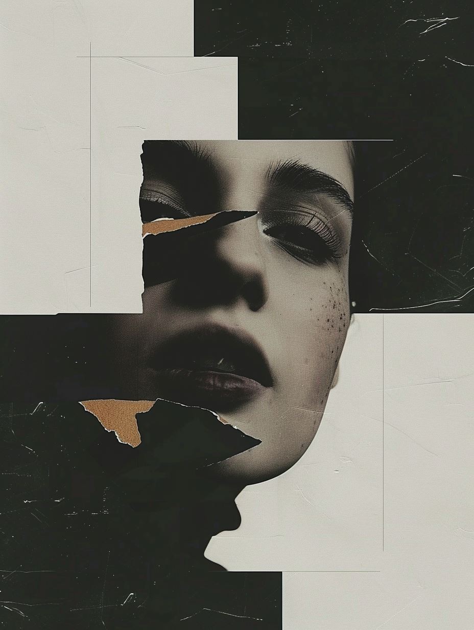 Fragmented Gaze Mixed Media Collage - Image 3