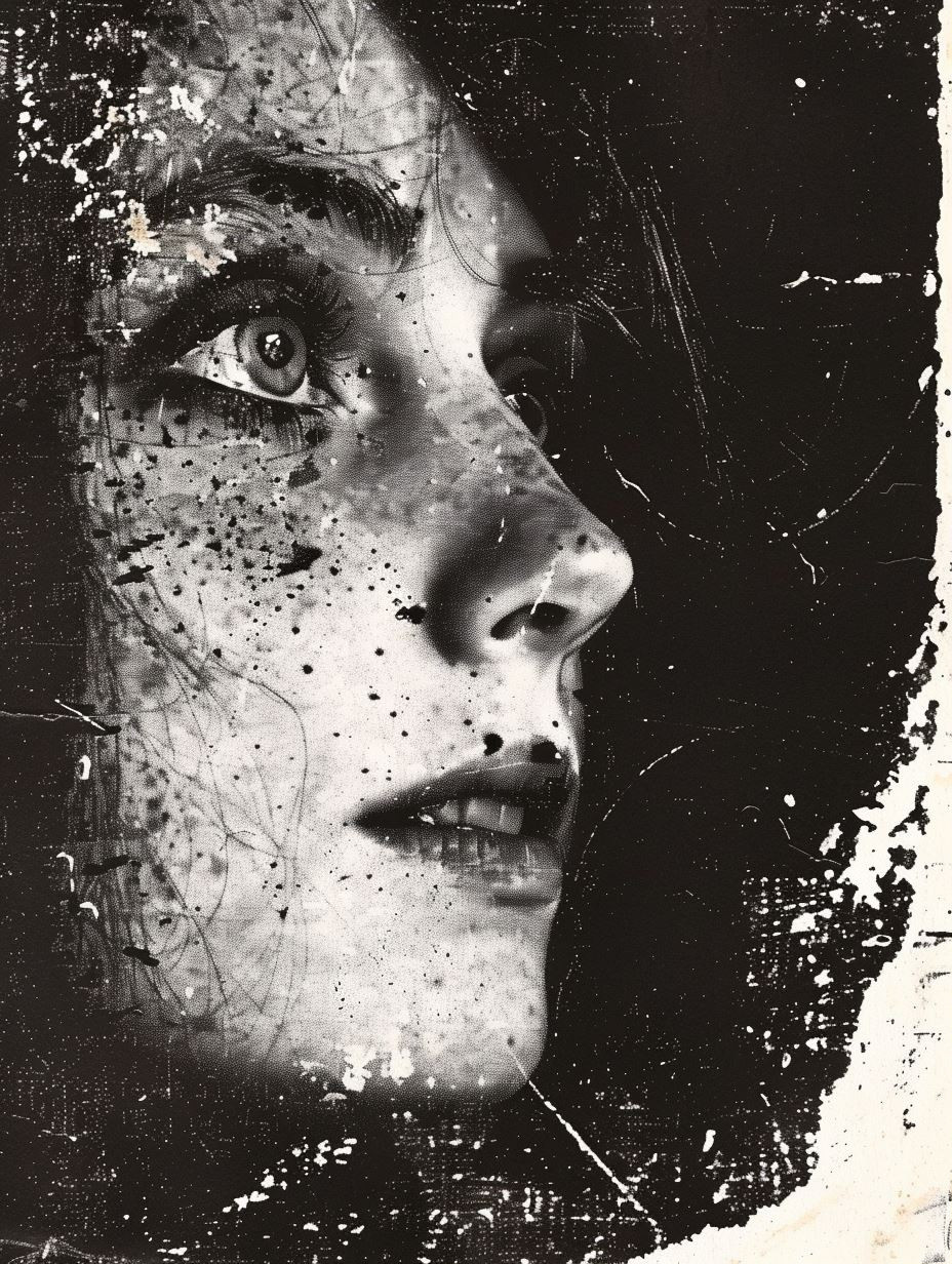 Gritty Monochrome Distressed Portrait