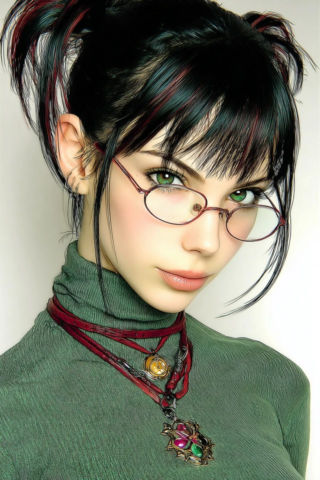 Emerald Gaze Elegance - Image 1