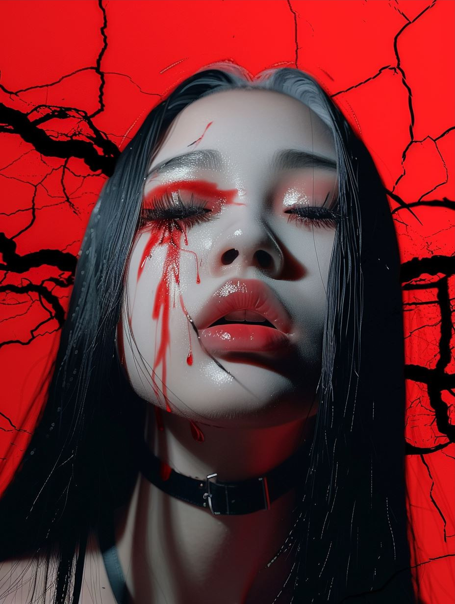 Crimson Gothic Noir Portraits - Image 3