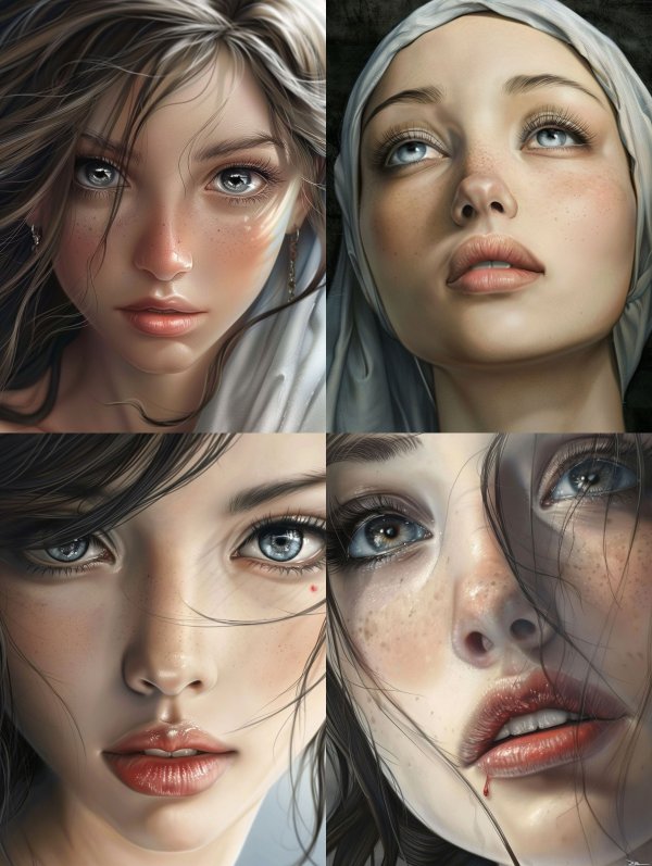 Ethereal Gazes: A Study in Digital Beauty