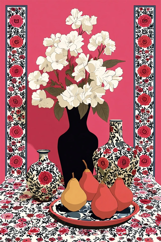 Crimson Floral Elegance - Image 3