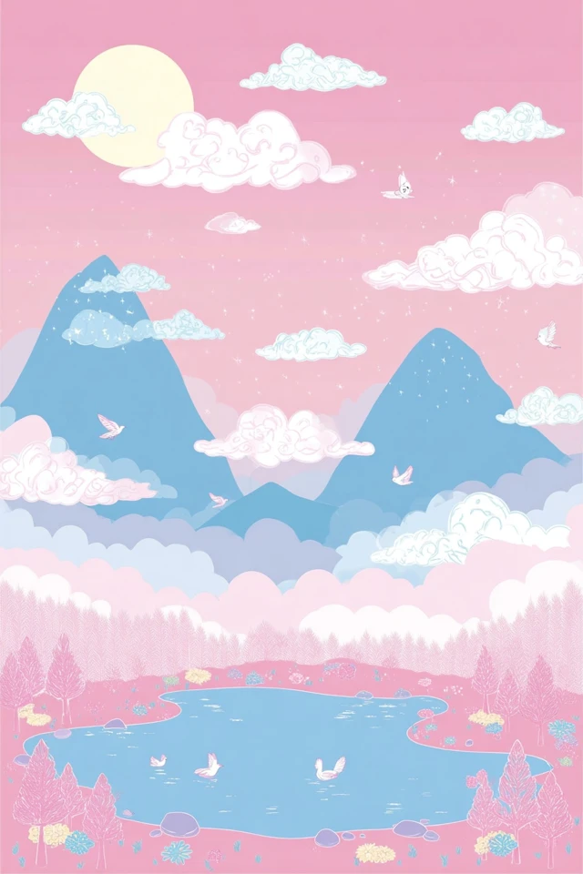 Pastel Dreams in Pink and Blue - Image 2