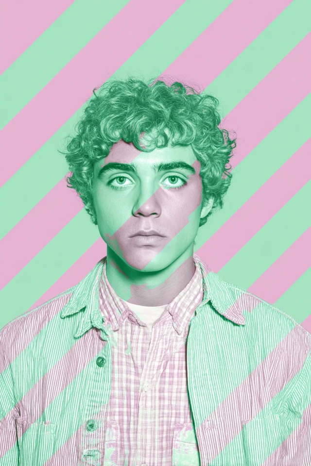Neon Pastel Pop Portrait - Image 1