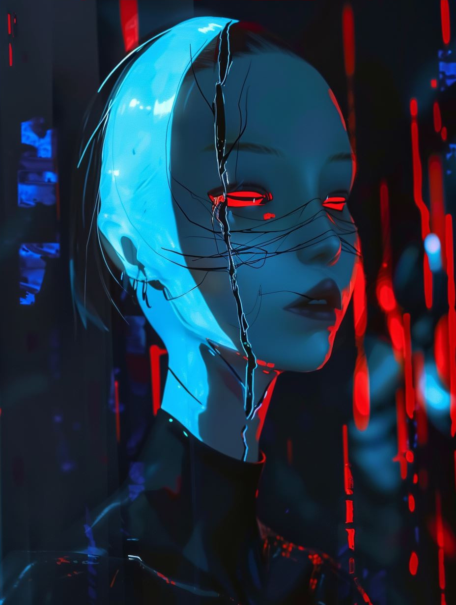 Neon Cybernetic Android Portraits - Image 4